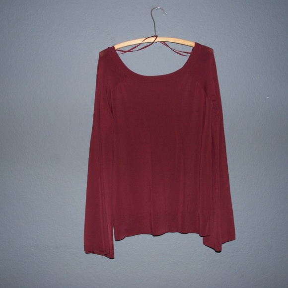 Chelsea28 Sweaters - CHELSEA28 Burgundy Flare Sleeve Sweater sz M [D8]